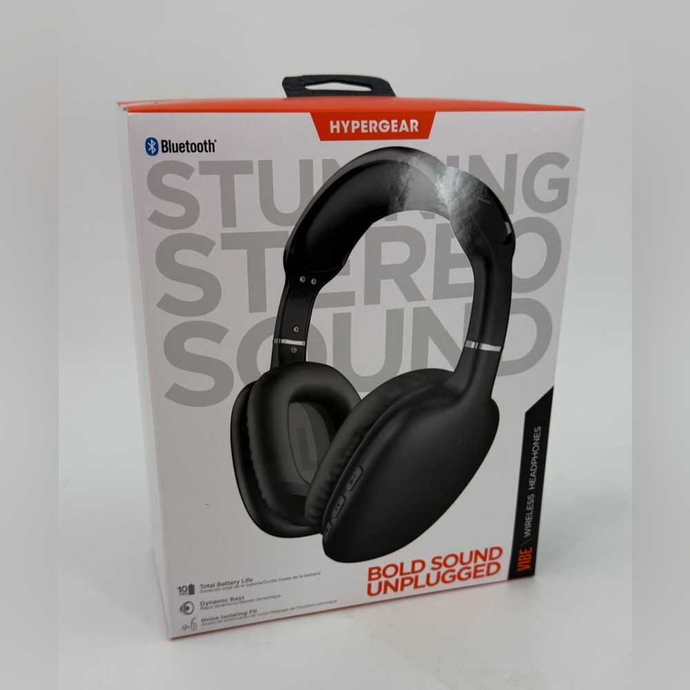 HyperGear “Vibe” Over-Ear Wireless Headphones Black Padded Ear‎ Pad New NIP